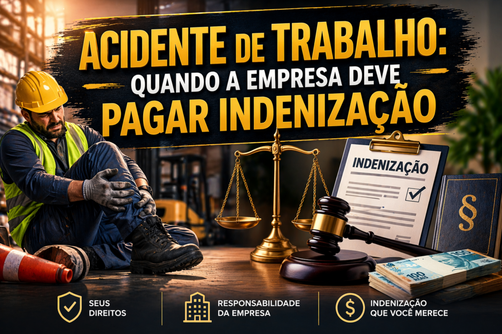 Entenda quando a empresa deve pagar indenização por acidente de trabalho e quais são os direitos do trabalhador na legislação brasileira.